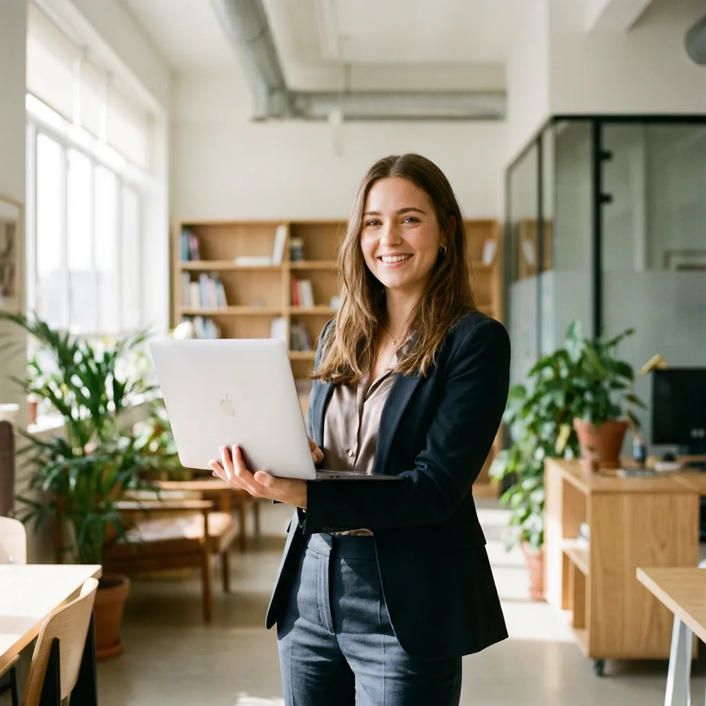 Professional student with laptop